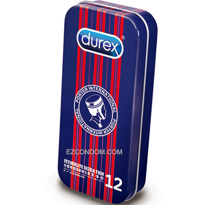 Durex杜蕾斯 Porter聯名鐵盒限定版保險套(紅直條) 更薄型 12入裝