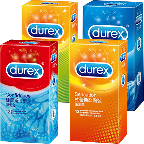 Durex杜蕾斯薄型、螺紋、凸點、活力超值組合保險套