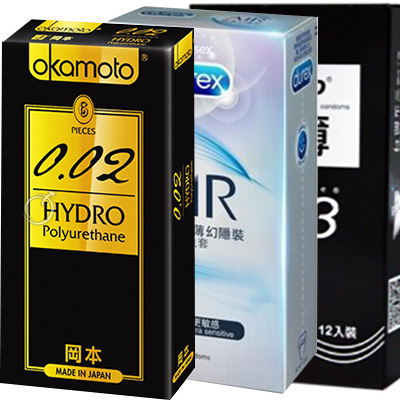 岡本002水感勁薄/杜蕾斯輕薄幻隱/不二纖薄 優惠組